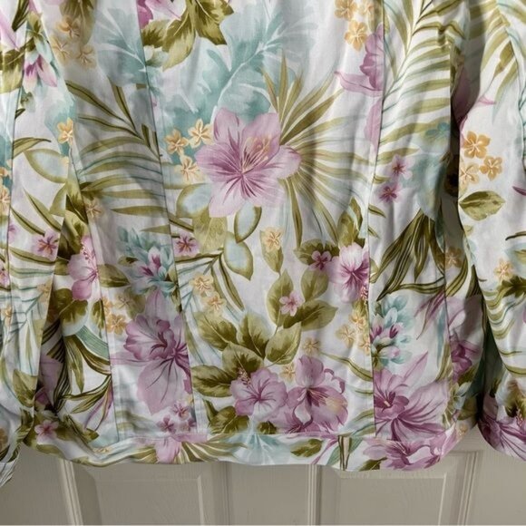 Alfred Dunner Sz 10 Floral Button Jacket Tropical Coastal Spring Summer - Picture 13 of 16